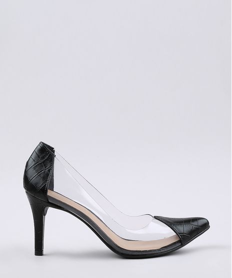 Scarpin-Feminino-Via-Uno-Bico-Fino-Croco-com-Recorte-Transparente-Preto-9673928-Preto_1