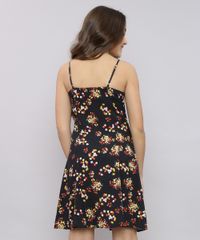Vestido-Infantil-Estampado-Floral-com-Botoes-Alca-Fina-Preto-9670154-Preto_2
