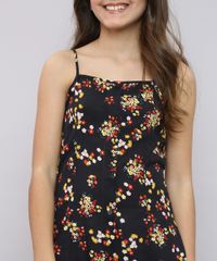Vestido-Infantil-Estampado-Floral-com-Botoes-Alca-Fina-Preto-9670154-Preto_4