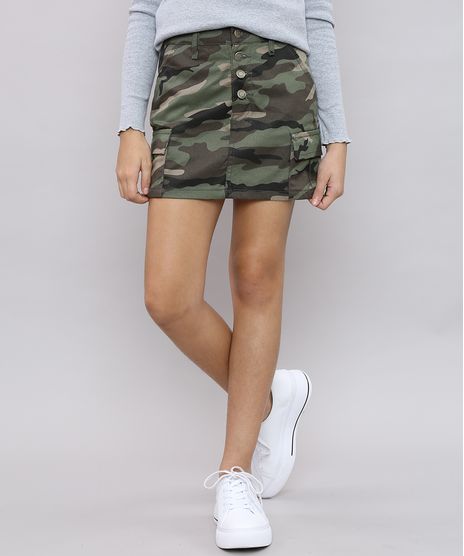 Saia-de-Sarja-Infantil-Tal-Pai-Tal-Filha-Cargo-Estampada-Camuflada-Verde-Militar-9655380-Verde_Militar_1