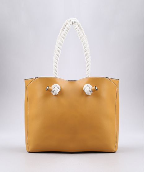 Bolsa-Feminina-Tote-com-Alca-de-Corda--Mostarda-9604672-Mostarda_1