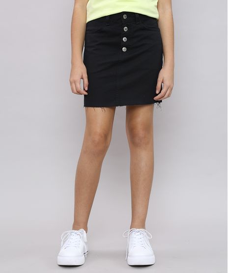 Saia-Jeans-Infantil-com-Botoes-Preta-9621583-Preto_1