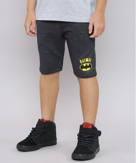 Bermuda-Infantil-Batman-em-Moletom-com-Bolso-e-Cordao-Cinza-Mescla-Escuro-9651939-Cinza_Mescla_Escuro_1