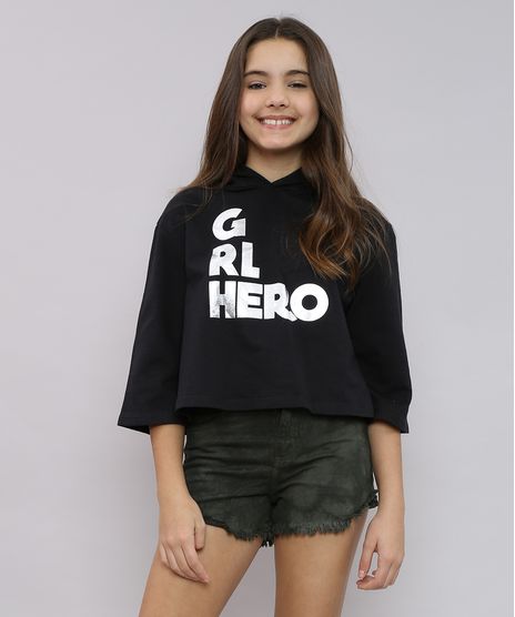 Blusao-Infantil-Cropped-em-Moletom--GRL-Hero--com-Capuz-Preto-9539943-Preto_1