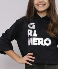 Blusao-Infantil-Cropped-em-Moletom--GRL-Hero--com-Capuz-Preto-9539943-Preto_4