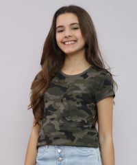 Blusa-Infantil-Estampada-Camuflada-Manga-Curta-Decote-Redondo-Verde-Militar-9560773-Verde_Militar_1