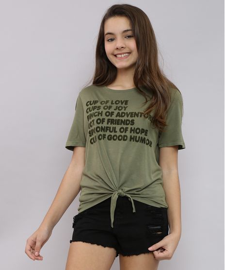 Blusa-Infantil-com-No-Manga-Curta-Verde-Militar-9552412-Verde_Militar_1