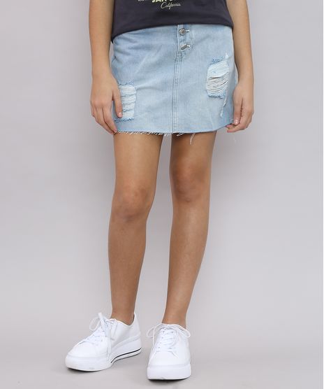 Saia-Jeans-Infantil-Destroyed-com-Botoes-Azul-Claro-9621585-Azul_Claro_1