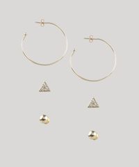 Kit-de-3-Brincos-Femininos-Folheados-Dourado-9657493-Dourado_1