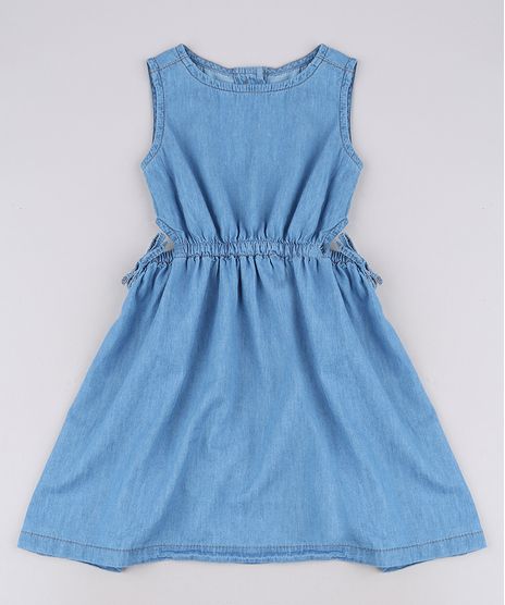 Vestido-Jeans-Infantil-com-Vazado-Sem-Manga-Azul-Medio-9654492-Azul_Medio_1