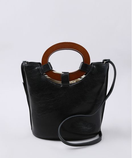 Bolsa-Feminina-Balde-Tote-Media-com-Argola-de-Madeira-e-Alca-Transversal-Preta-9604656-Preto_1