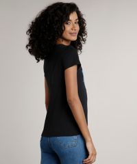 Blusa-Feminina-com-Estampa-Lunar-Metalizada-Manga-Curta-Decote-Redondo--Preta-9238969-Preto_2