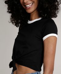 Blusa-Feminina-Basica-Cropped-com-No-Manga-Curta-Gola-Contrastante---Preta-9230382-Preto_4