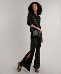 Calca-Feminina-Flare-com-Lurex-e-Fenda-Preta-9703993-Preto_3