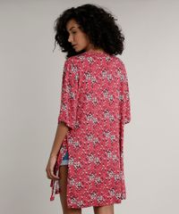 Kimono-Feminino-Estampado-Floral-Manga-Curta-Rosa-Escuro-9703996-Rosa_Escuro_2