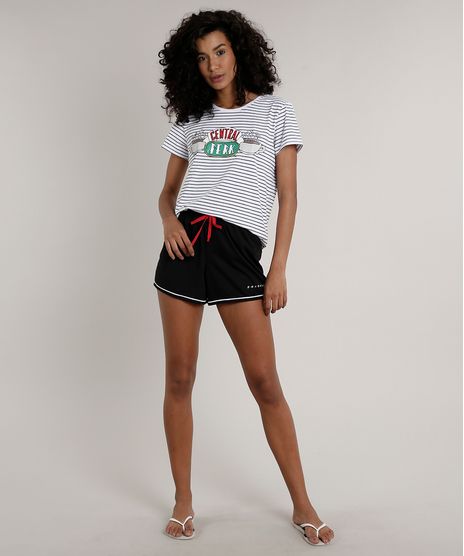Pijama-Feminino-Friends-Central-Perk-Manga-Curta-Branco-9700686-Branco_1