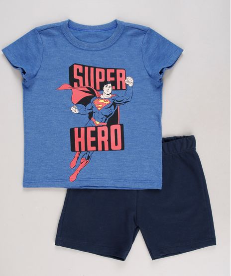 Conjunto-Infantil-Super-Homem-de-Camiseta-Manga-Curta-Azul---Bermuda-em-Moletom-Azul-Marinho-9429373-Azul_Marinho_1