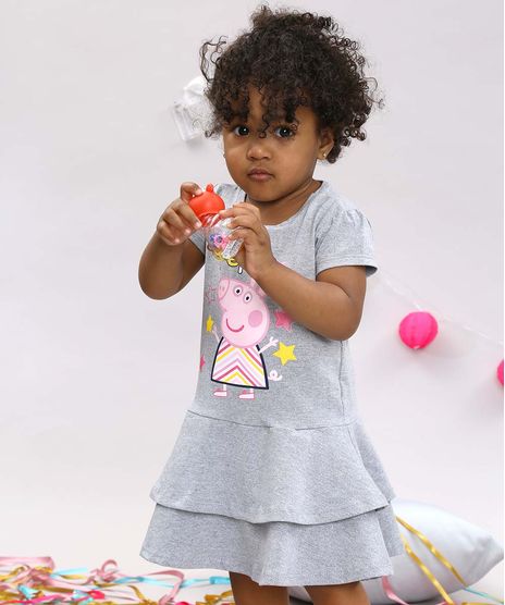 Vestido-Infantil-Peppa-Manga-Curta-Cinza-Mescla-Claro-9688776-Cinza_Mescla_Claro_1