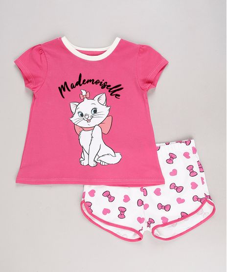 Pijama-Infantil-Marie-Manga-Curta-Rosa-Escuro-9632350-Rosa_Escuro_1