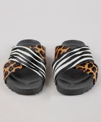 Rasteira-Feminina-Oneself-em-Couro-Animal-Print-Onca-e-Zebra-Tiras-Cruzadas-Preta-9701564-Preto_4