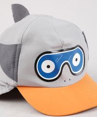 Bone-Infantil-Aba-Curva-Tubarao-com-Protetor-Cinza-9668923-Cinza_2