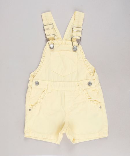 Jardineira-de-Sarja-Infantil-com-Babado-e-Bolsos-Amarela-9717540-Amarelo_1