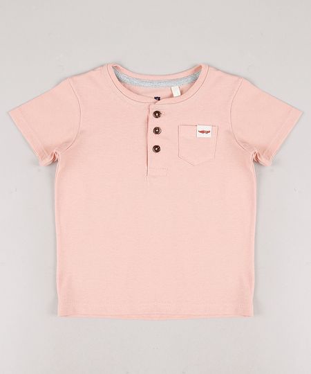 Camiseta-Infantil-com-Bolso-Manga-Curta-Gola-Portuguesa-Coral-9678401-Coral_1
