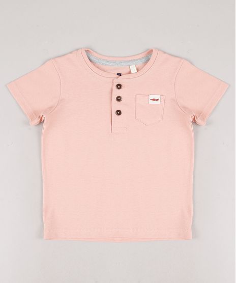 Camiseta-Infantil-com-Bolso-Manga-Curta-Gola-Portuguesa-Coral-9678401-Coral_1