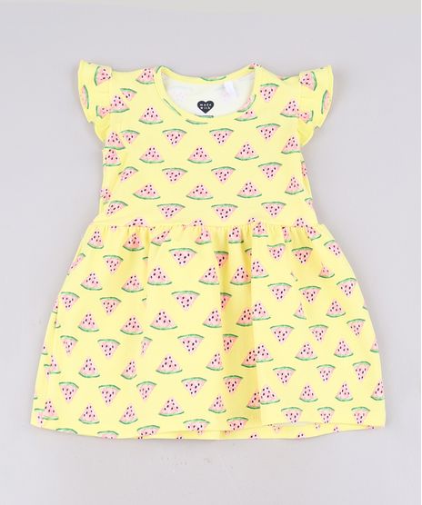 Vestido-Infantil-Estampado-Melancia-Sem-Manga-Com-Babado-Amarelo-9679494-Amarelo_1