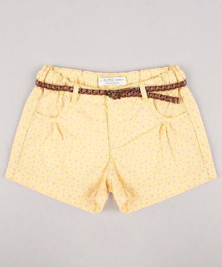 Short-Infantil-Estampado-de-Estrela-com-Cinto-Mostarda-9567788-Mostarda_1