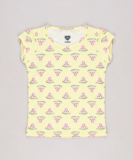Blusa-Infantil-Estampada-de-Melancias-Manga-Curta-Amarela-9679489-Amarelo_1