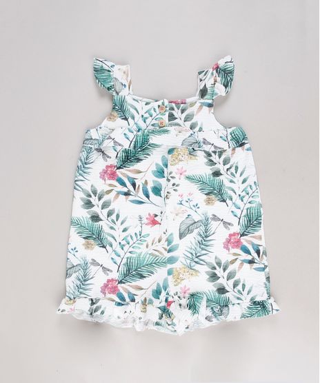 Macaquinho-Infantil-Estampado-de-Folhagem-com-Babado-Sem-Manga-Branco-9678245-Branco_1