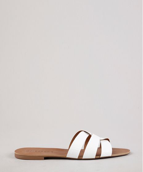 Rasteira-Feminina-Oneself-Croco-com-Tiras-Transpassadas-Branca-9676086-Branco_1