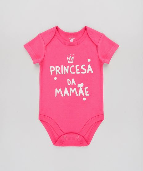 Body-Infantil--Princesa-Da-Mamae--Manga-Curta-Rosa-Escuro-9584501-Rosa_Escuro_1