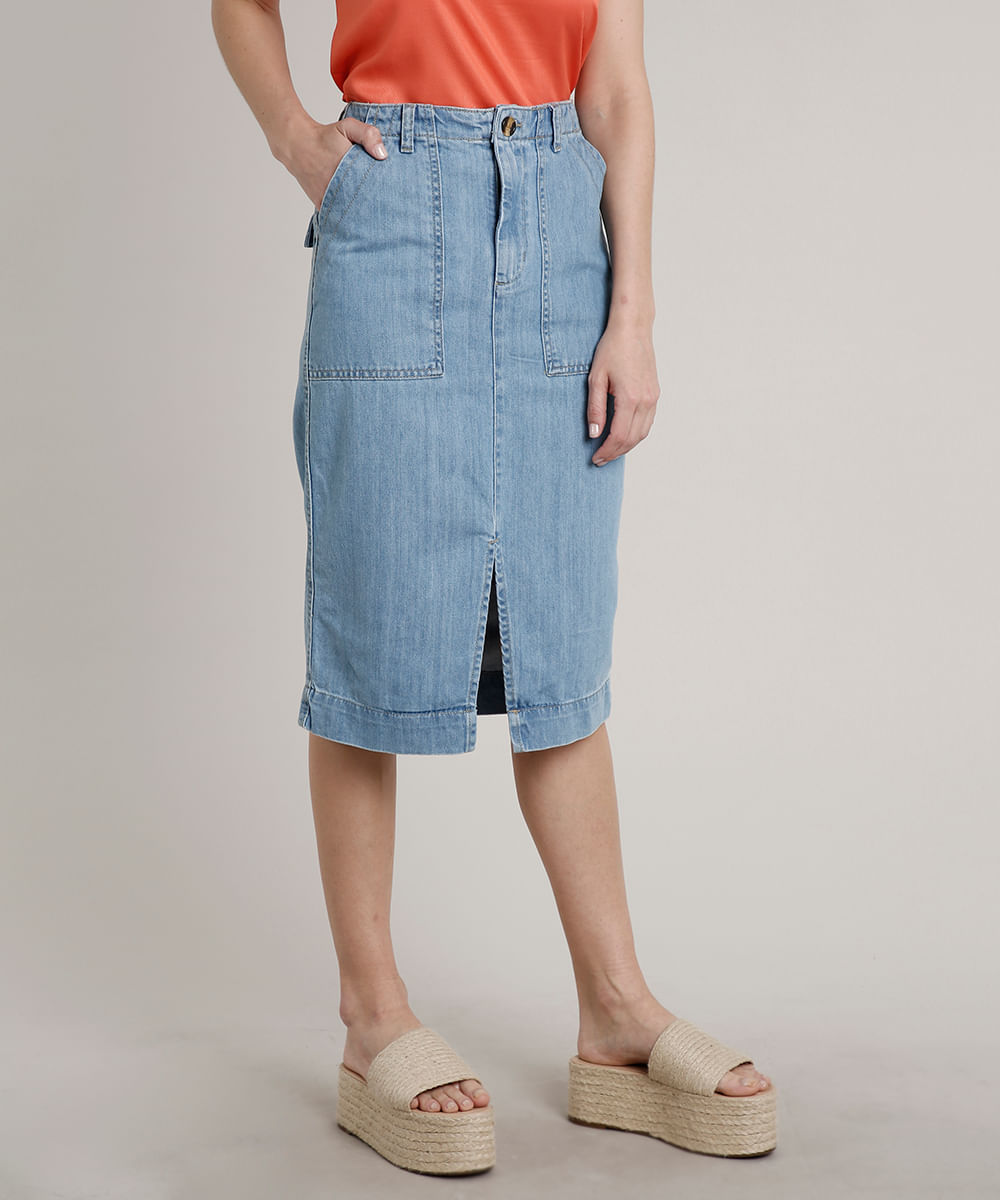 saia jeans midi cea