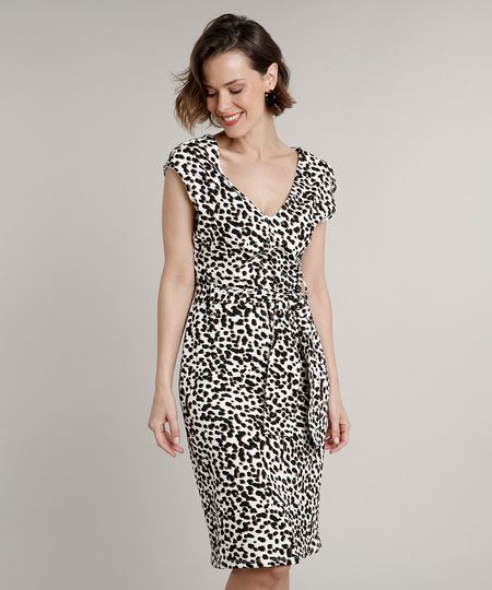 Vestido-Feminino-Curto-Estampado-Animal-Print-Onca-com-Faixa-para-Amarrar-Manga-Curta-Off-White-9633492-Off_White_1