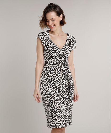 Vestido-Feminino-Curto-Estampado-Animal-Print-Onca-com-Faixa-para-Amarrar-Manga-Curta-Off-White-9633492-Off_White_1