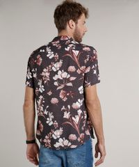 Camisa-Masculina-Tradicional-Estampada-Floral-Manga-Curta-Chumbo-9639678-Chumbo_2