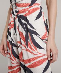 Macacao-Feminino-Pantacourt-Transpassado-Estampado-de-Folhagem-Sem-Manga-Bege-Claro-9608065-Bege_Claro_4