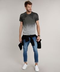 Camiseta-Masculina-Slim-Fit-com-Folhagem-e-Degrade-Manga-Curta-Gola-Careca-Cinza-Mescla-9635140-Cinza_Mescla_3