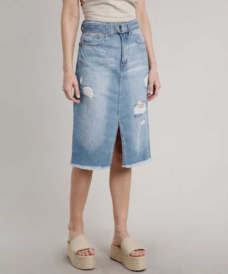 Saia-Jeans-Feminina-Midi-Destroyed-com-Cinto-Azul-Claro-9654921-Azul_Claro_1