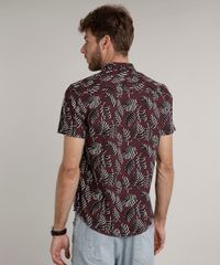 Camisa-Masculina-Tradicional-Estampada-de-Folhagem-Manga-Curta-Vinho-9516958-Vinho_2