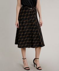 Saia-Jeans-Feminina-Midi-Estampada-de-Corda-com-Botoes-Preto-9608777-Preto_1