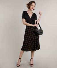 Saia-Jeans-Feminina-Midi-Estampada-de-Corda-com-Botoes-Preto-9608777-Preto_3