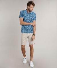 Polo-Masculina-Comfort-Estampada-de-Folhagem-em-Piquet-Manga-Curta-Azul-Claro-9640965-Azul_Claro_3