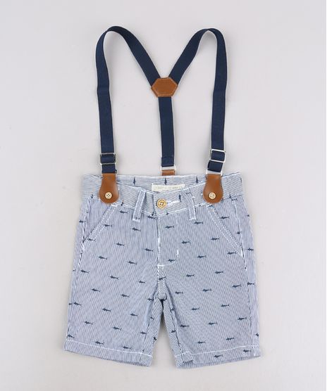 Bermuda-de-Sarja-Infantil-Listrada-Estampada-de-Tubaroes-com-Suspensorio-Azul-Marinho-9635837-Azul_Marinho_1
