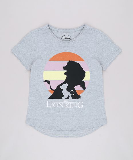 Blusa-Infantil-O-Rei-Leao-Manga-Curta-Decote-Redondo-Cinza-Mescla-Claro-9657888-Cinza_Mescla_Claro_1