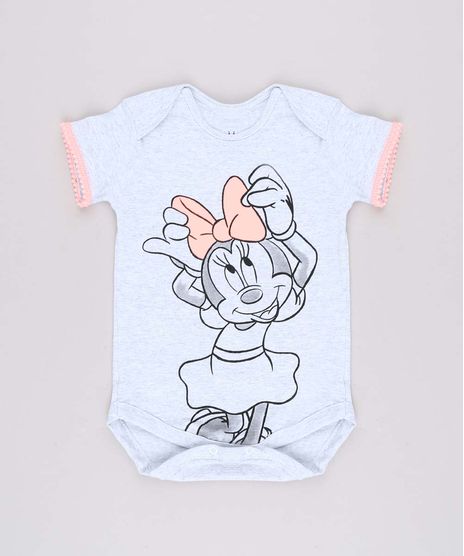 Body-Infantil-Minnie-com-Pompom-Manga-Curta--Cinza-Mescla-Claro-9703056-Cinza_Mescla_Claro_1