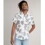 Camisa-Masculina-Tradicional-Estampada-de-Folhagem-com-Bolso-Manga-Curta-Branca-9250500-Branco_1