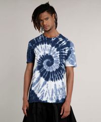 Camiseta-Masculina-Estampada-Tie-Dye-Espiral-Manga-Curta-Gola-Careca-Azul-Escuro-9702768-Azul_Escuro_1